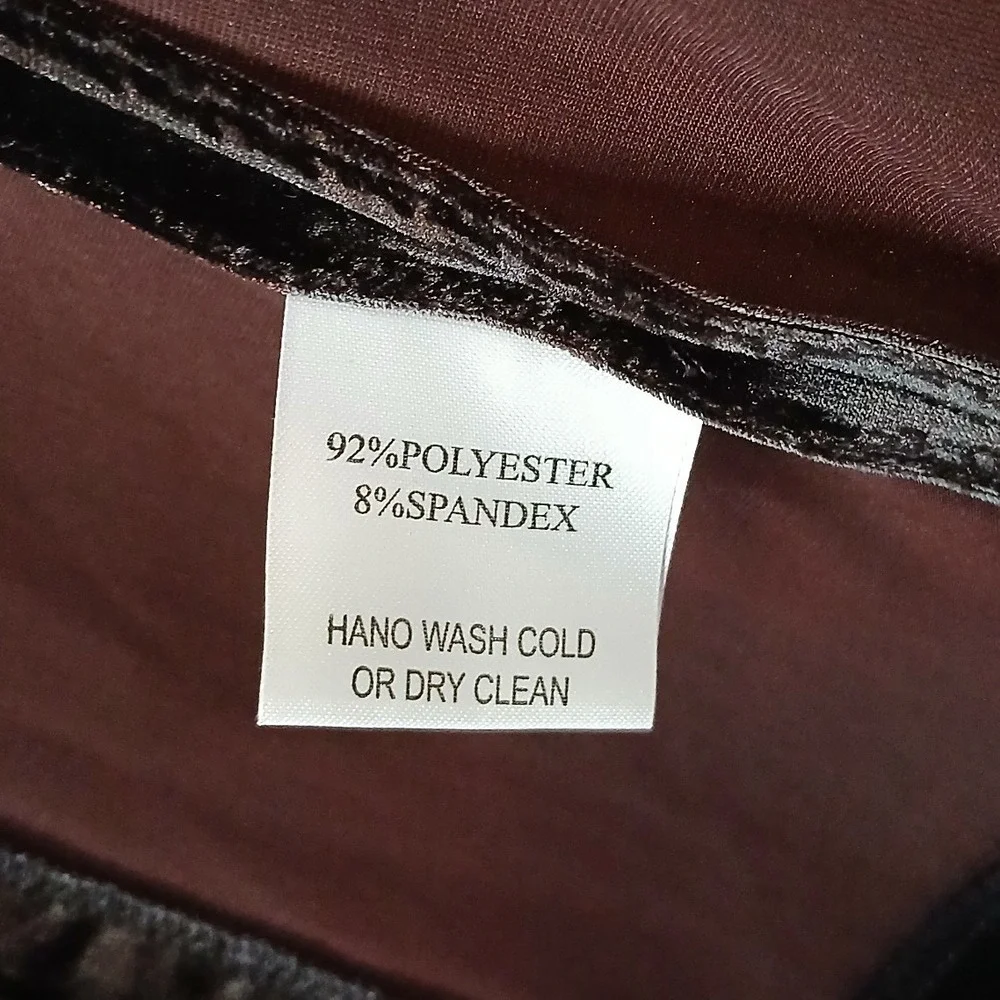 Elaine Kim Stretch Velvet Snap-Front Blazer Jacket Oversized Brown Sz L